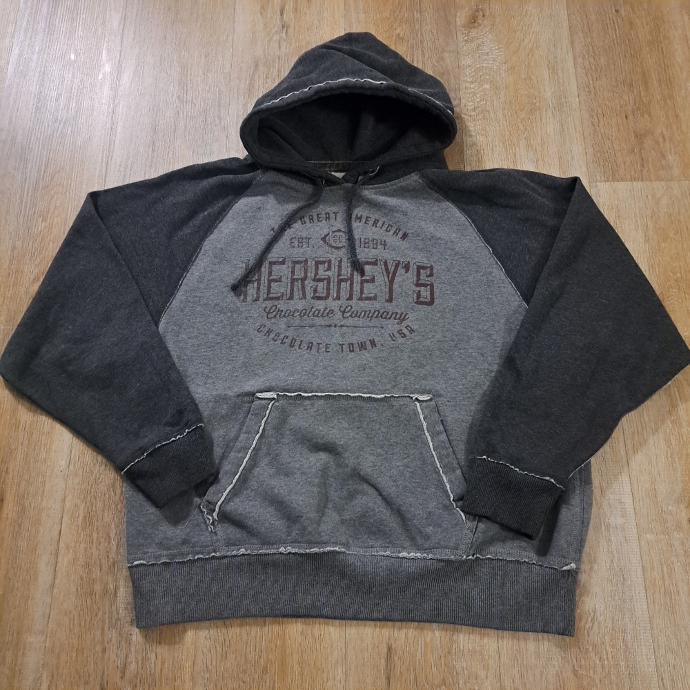j.america Blue GrayVintage-style Raglan-style Pullover Hoodie Sweatshirt Medium